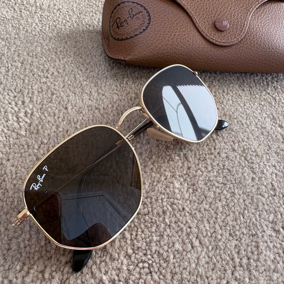 Ray-Ban Hexagonal Gold Accented Sunglasses!! - Picture 3 of 13